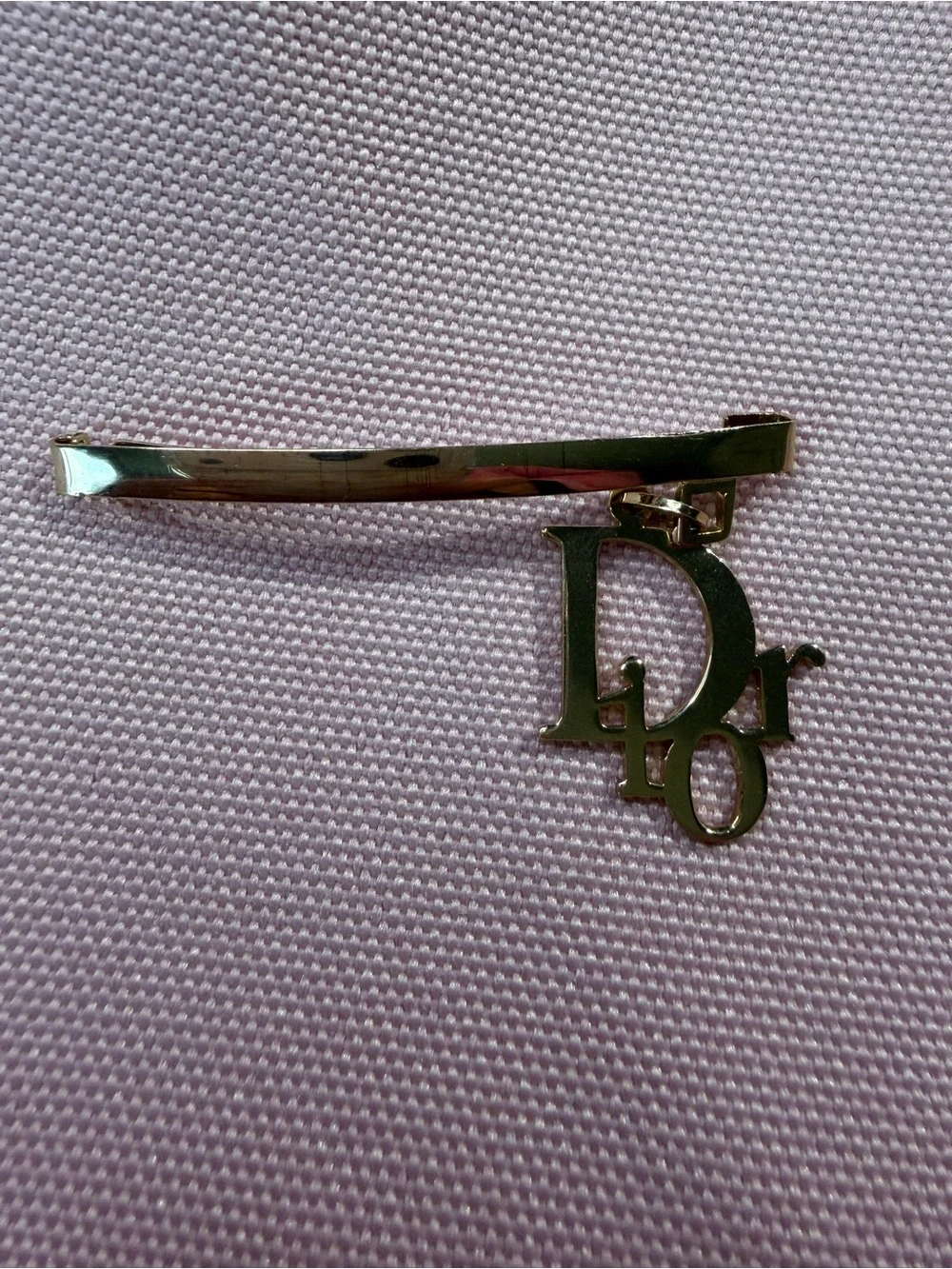 Christian Dior Gold-Tone Dior Logi Charm Hair Barrette